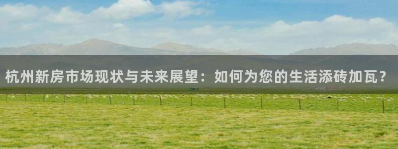 新宝5测试：杭州新房市场现状与未来展望：如何为您的生活添砖加