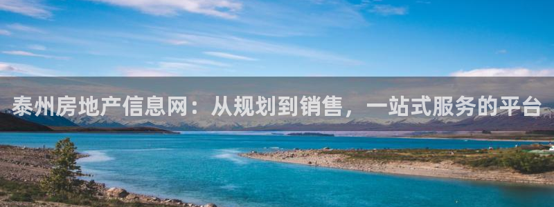 新宝5娱乐学：泰州房地产信息网：从规划到销售，一站式服务的平