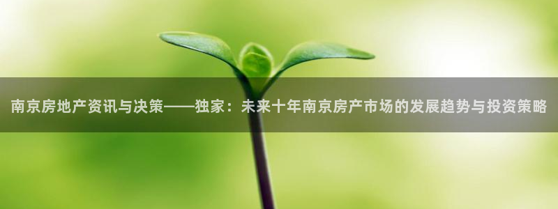 新宝5娱乐网址：南京房地产资讯与决策——独家：未来十年南京房