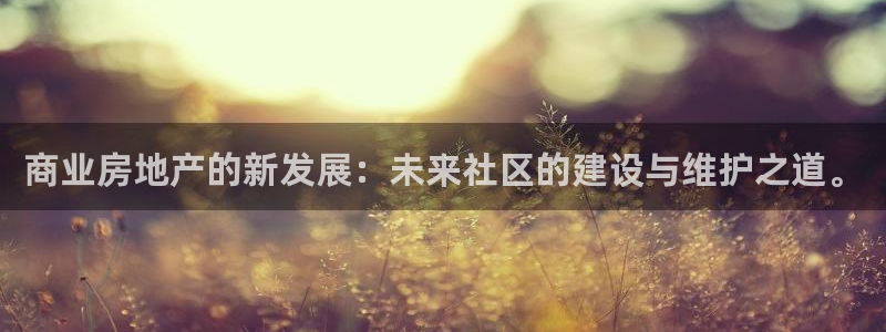 新宝5导师：商业房地产的新发展：未来社区的建设与维护之道。
