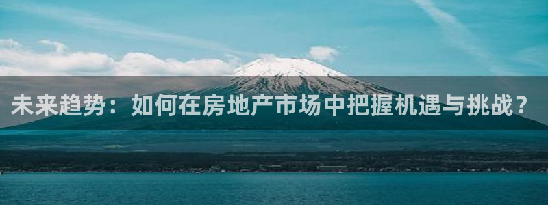 新宝5注册首页：未来趋势：如何在房地产市场中把握机遇与挑战？