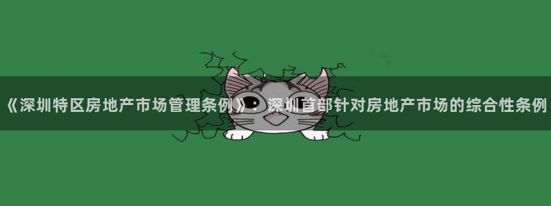 新宝5怎么代理：《深圳特区房地产市场管理条例》：深圳首部针对